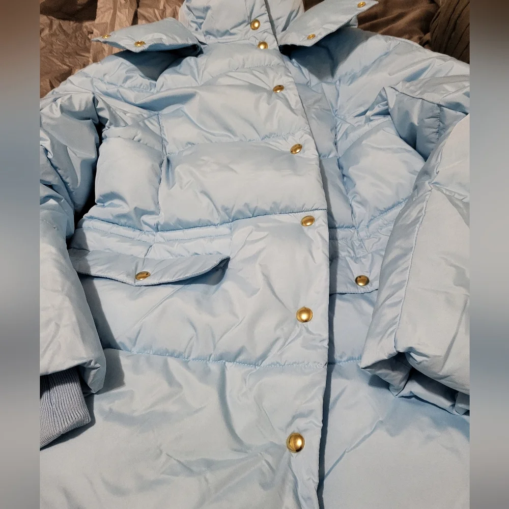 J. Crew Blue Puffer Coat